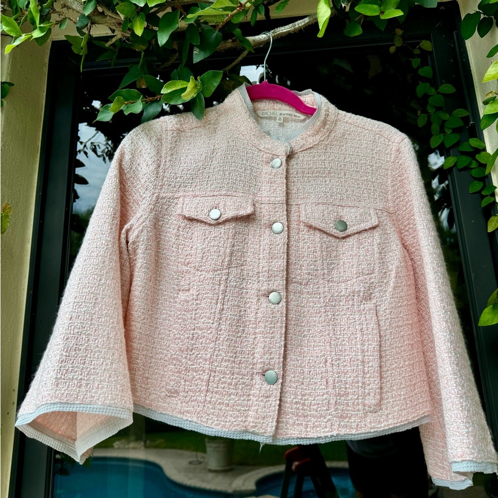 Rachel by Rachel Roy Pink Tweed Cropped Jacket
